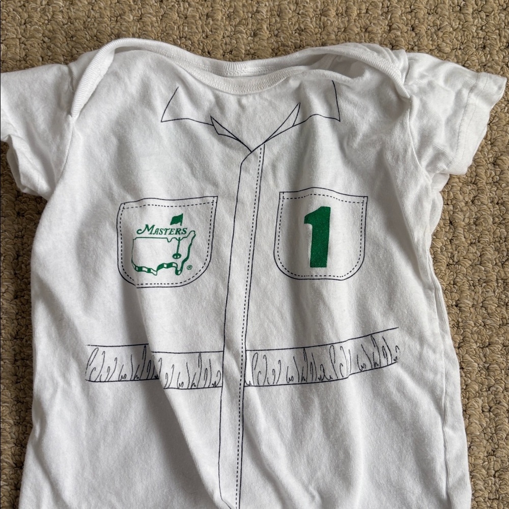 Masters White and Green Kids One-Piece Romper - Picture 2 of 5